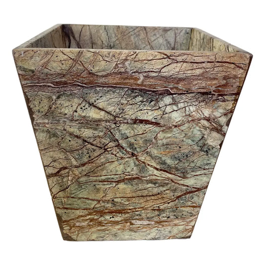 Post Modern Rainforest Marble Tapered Waste Basket