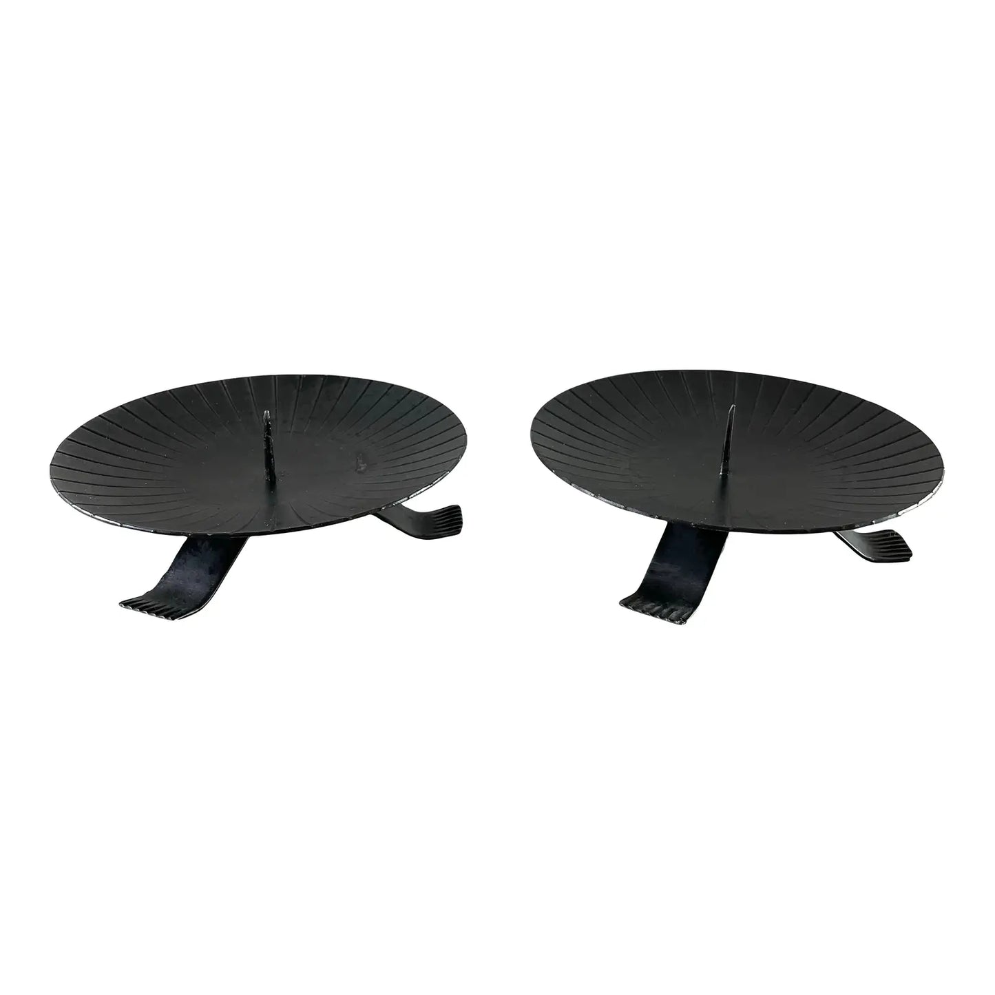 Mid 20th Century Austria Metalwork Pillar Candle Holders - A Pair