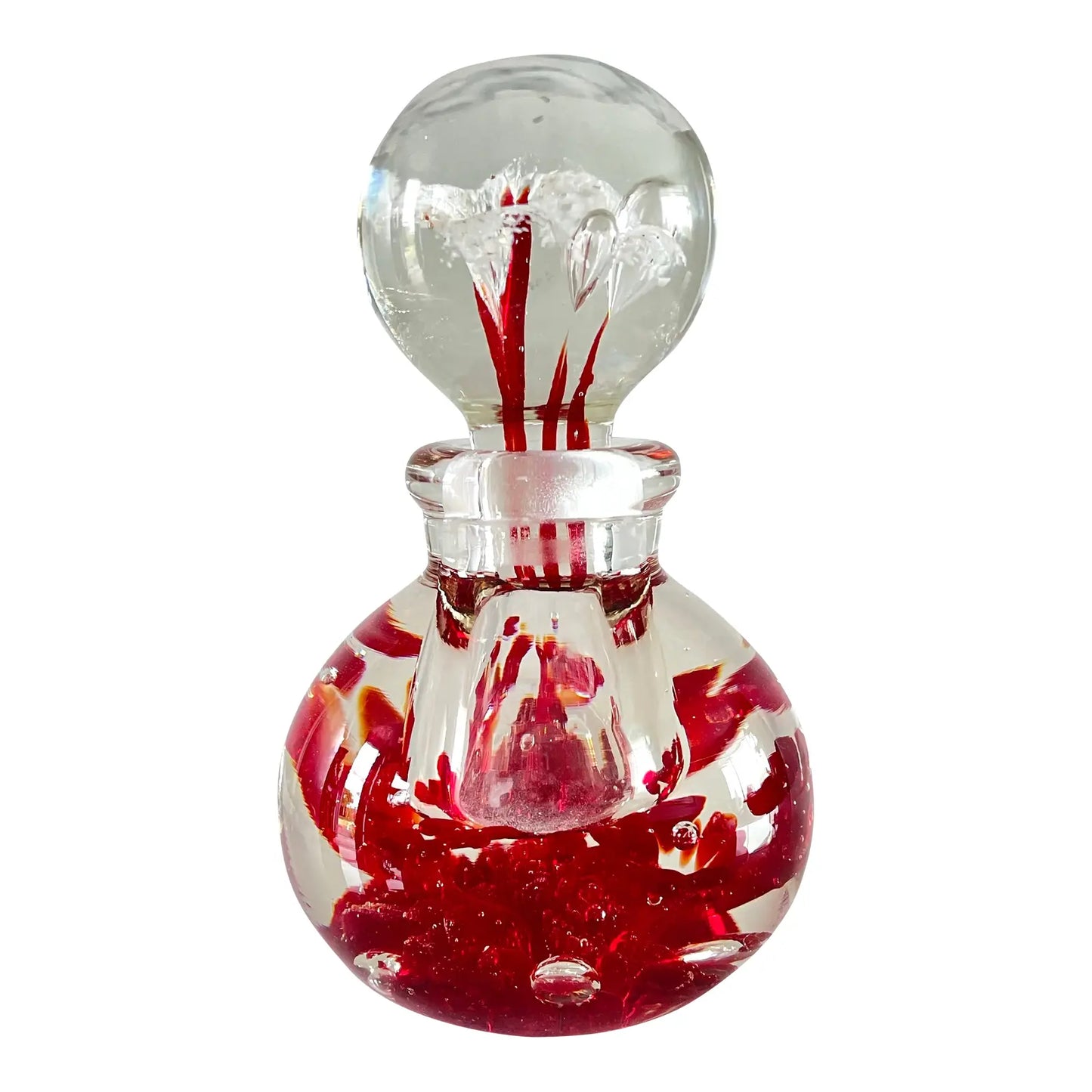 Mid 20th Century Bill Knight Blown Art Glass Perfume Bottle Paperweight