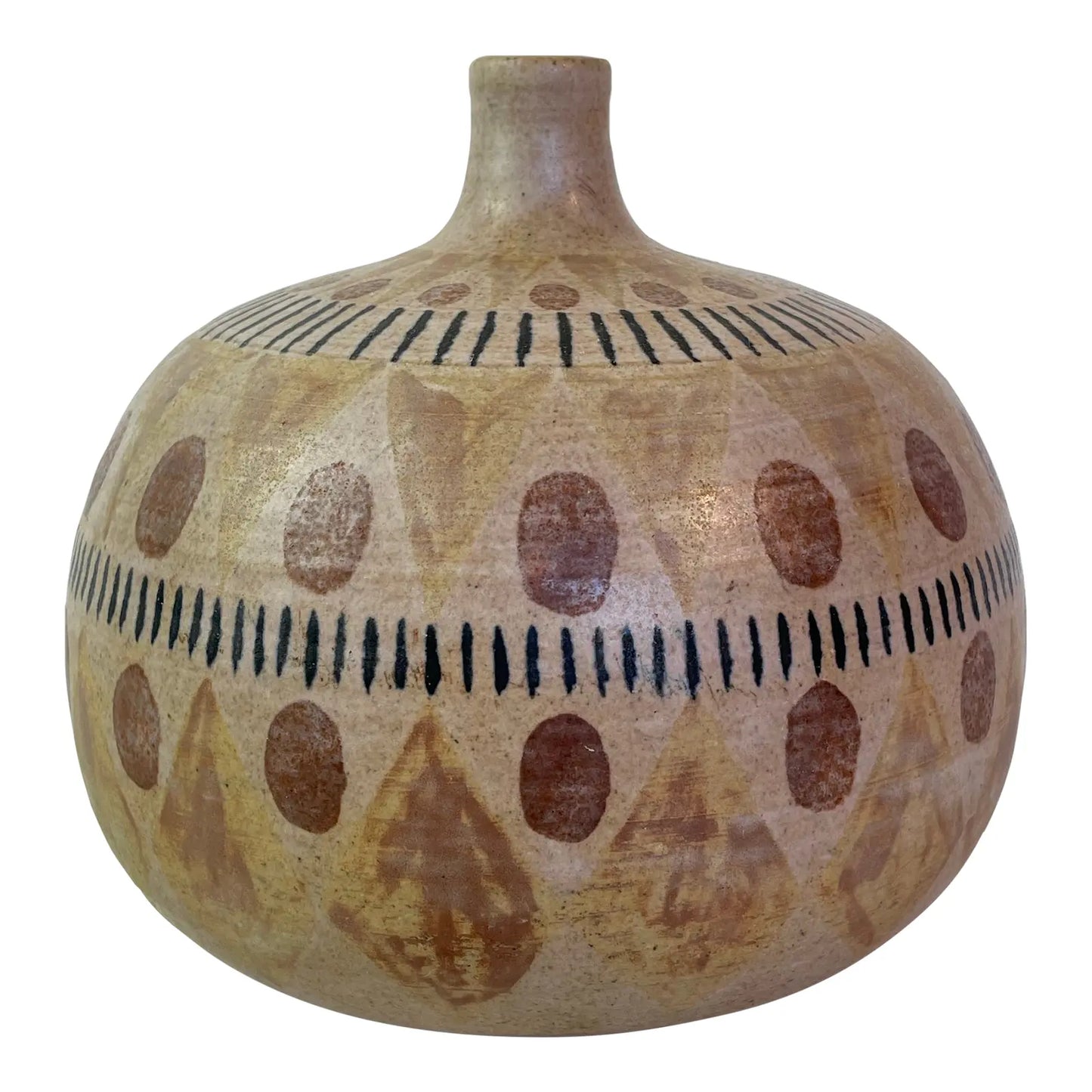 Mid 20th Century Ceramic Weedpot With Archaizing Decoration