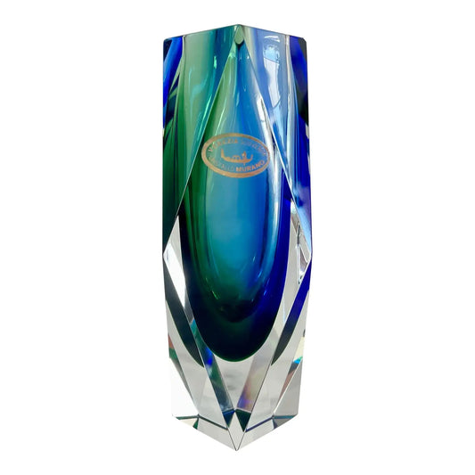 Mid 20th Century Cristallo Murano Sommerso Glass Vase