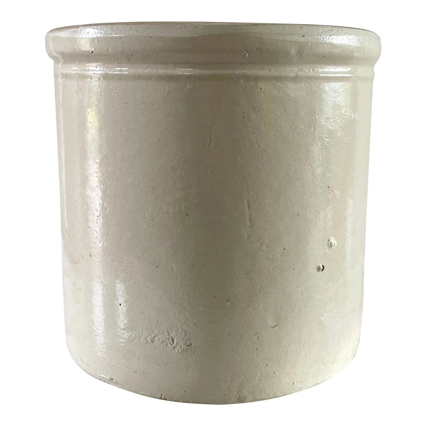 Mid 20th Century Earthenware Pottery Fermenting Crock Farmhouse Country Storage Vessel