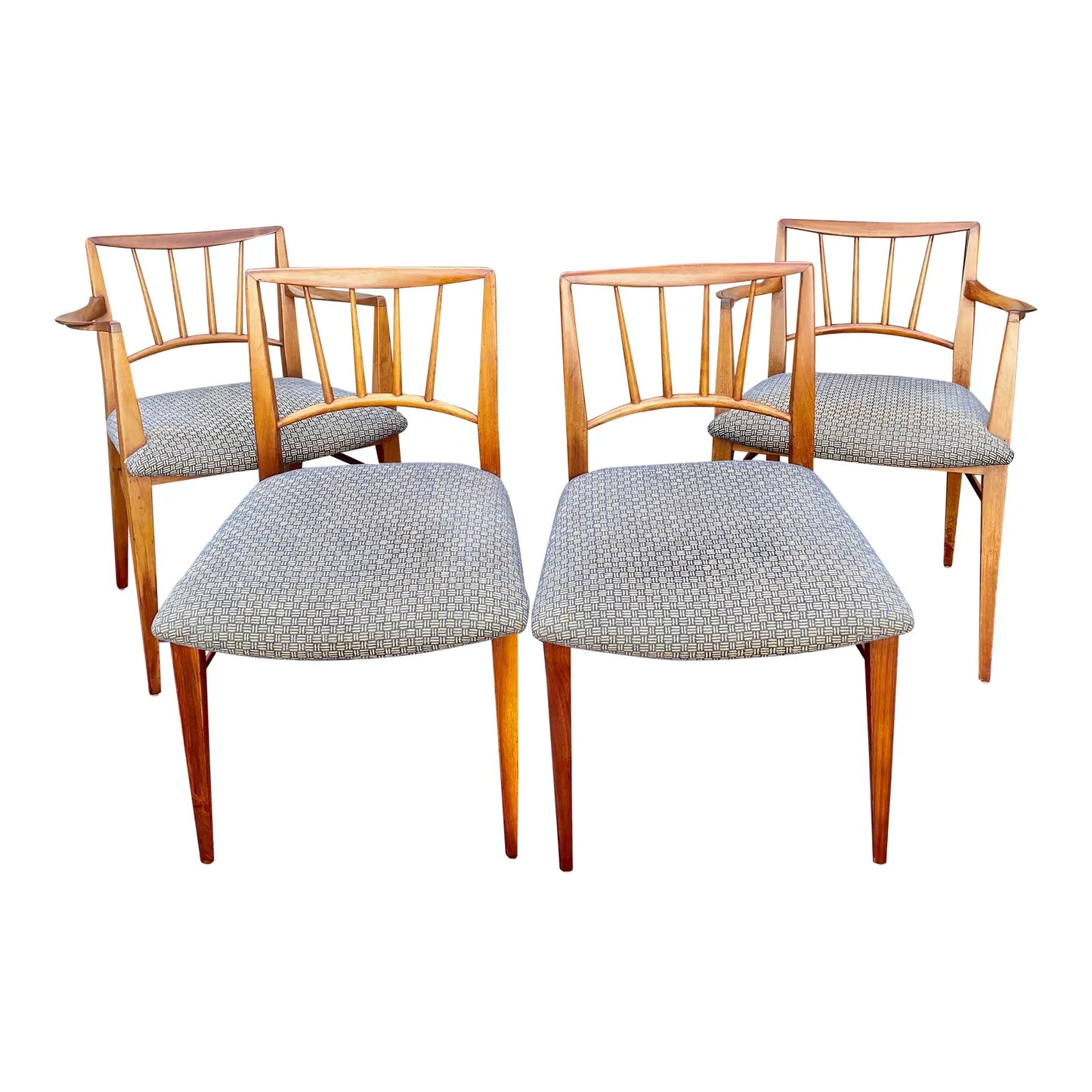 Mid 20th Century Edward Wormley for Dunbar Spindle Back Dining Chairs Set of 4