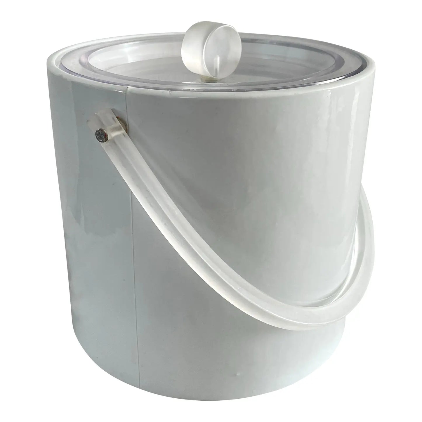 Mid 20th Century Georges Briard White & Lucite Ice Bucket