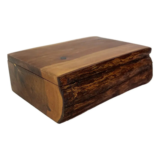 Mid 20th Century Hand Crafted Live Edge Wood Stash Box