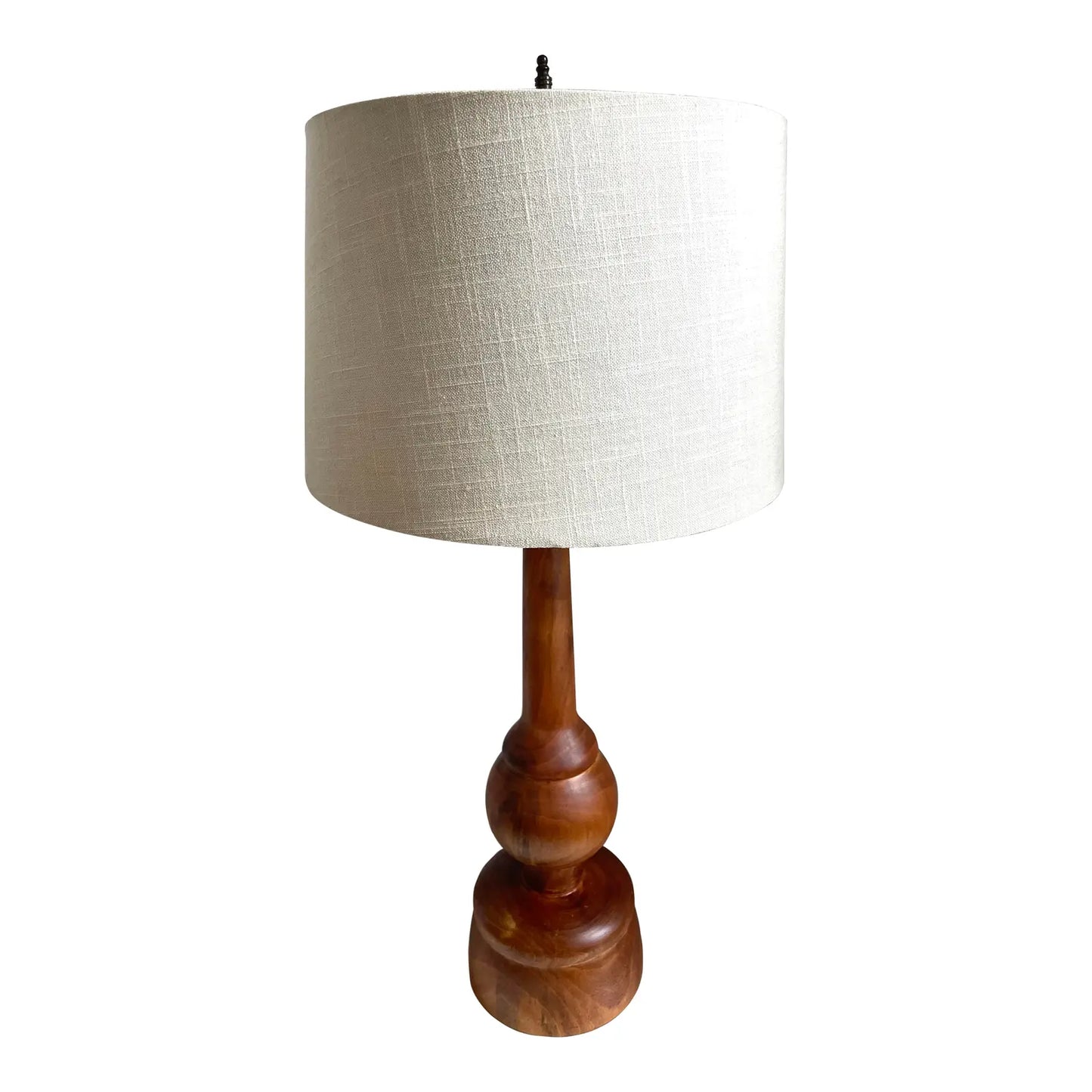 Mid 20th Century Hand Made Turned Wood Lamp