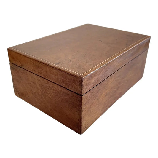 Mid 20th Century Handmade Burlwood Inlaid Box