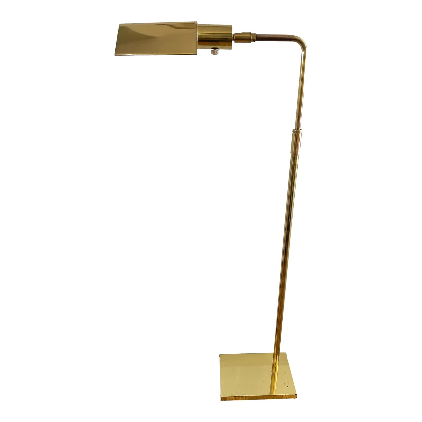 Mid 20th Century Koch & Lowy Brass Pharmacy Floor Reading Lamp With Dimmer