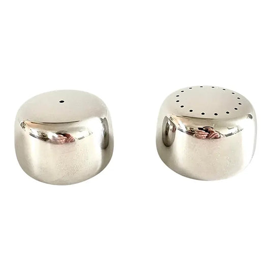 Mid 20th Century Mid-Century Modern Georg Jensen Henning Koppel Pebble Salt Pepper Shakers - a Pair