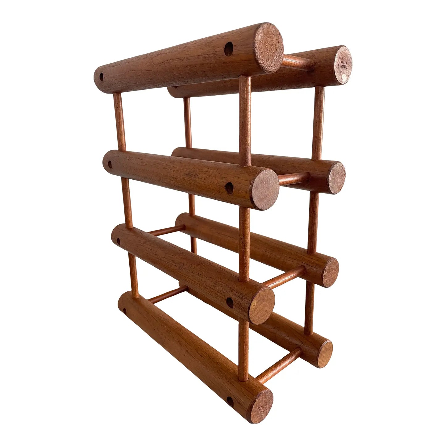 Mid 20th Century Nissen Langaa Danish Teak Modular Wine Rack 4-6 Bottles, Denmark