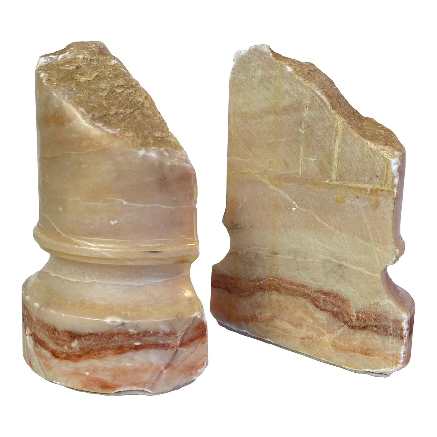 Mid 20th Century Pair of Pink Marble Architectural Element Ruins Column Bookends