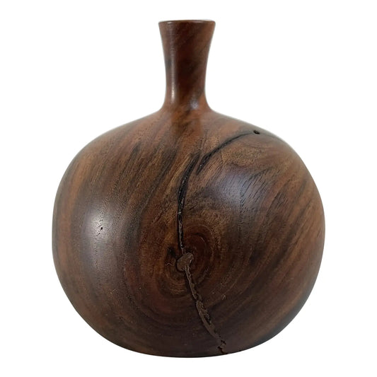 Mid 20th Century Signed Oregon Black Walnut Weed Pot