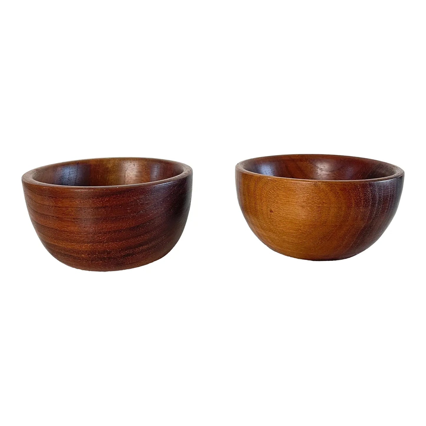 Mid 20th Century Small Turned Walnut Bowls - A Pair