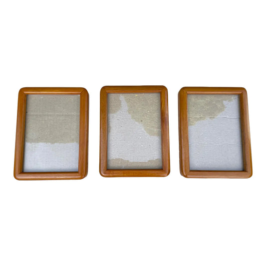Mid 20th Century Solid Teak Wood Wall Hanging Picture Frames - Set of 3
