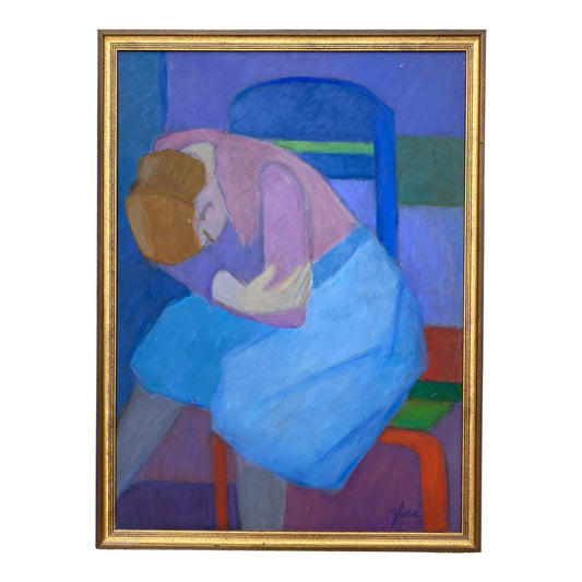 Original Mid 20th Century Figurative Oil Painting by Florence Zlowe (1902-1992)