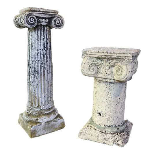 Pair of Rustic Plaster Neoclassical Column Pedestals