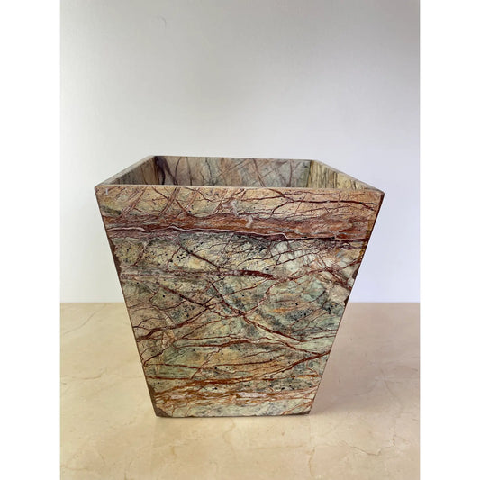 Post Modern Rainforest Marble Tapered Waste Basket