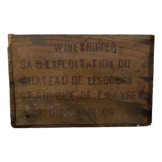Rustic Vintage French Wine Shipper Crate — Château De Lescours, Saint-Émilion