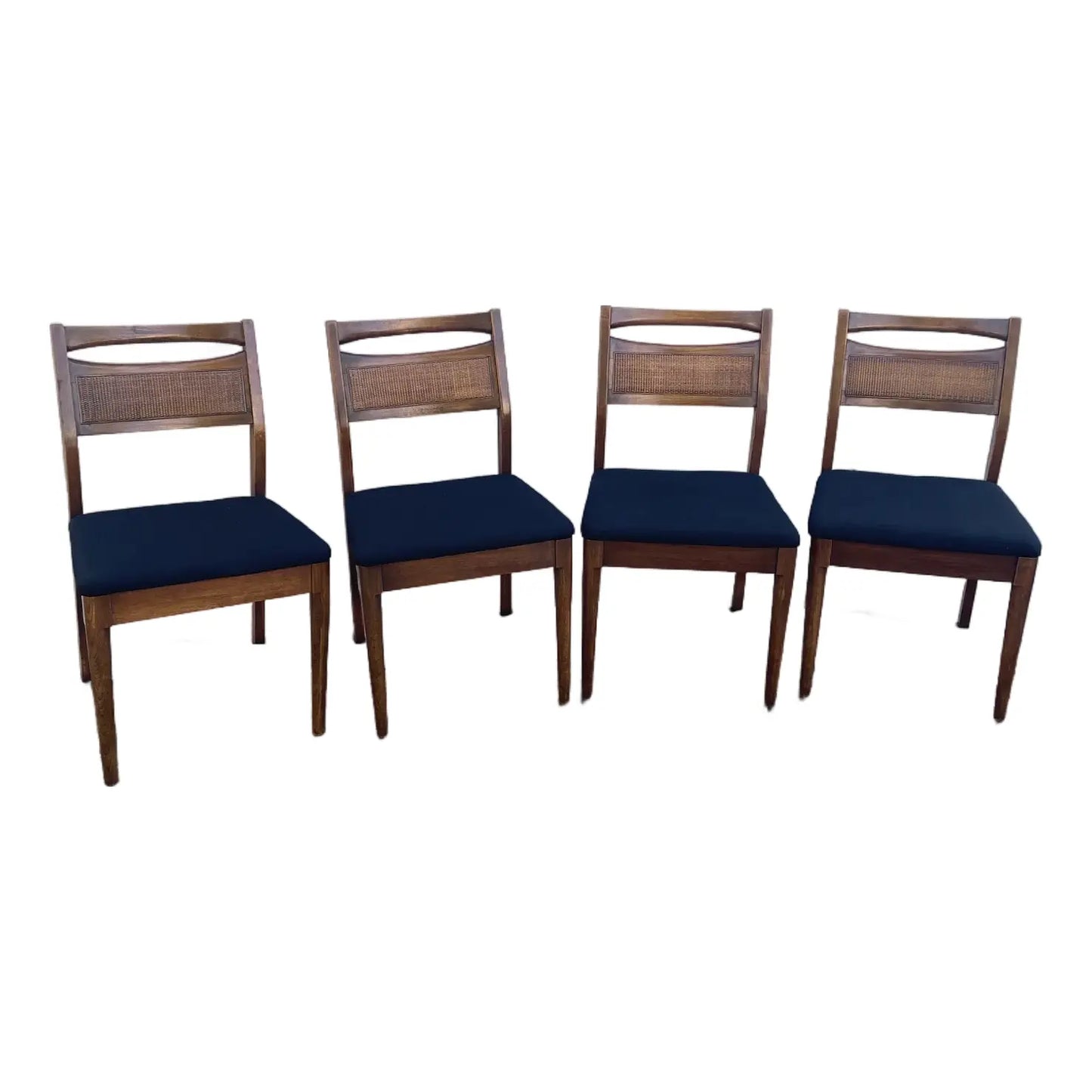 Merton Gershun for American of Martinsville "Accord" Walnut & Cane Dining Chairs - Set of 4
