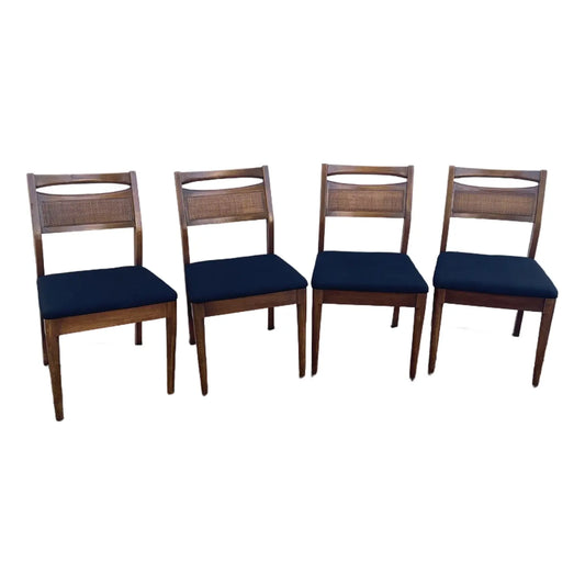 Merton Gershun for American of Martinsville "Accord" Walnut & Cane Dining Chairs - Set of 4