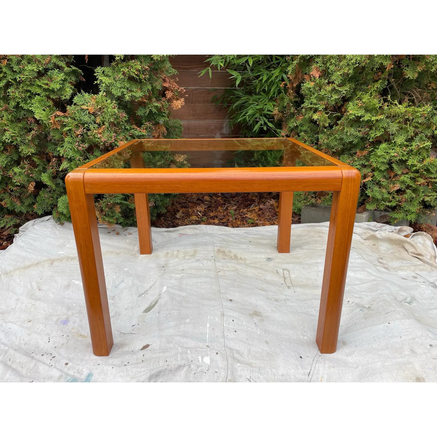 Trioh-Mobler Teak & Glass Side Table Danish Modern, C. 1960s