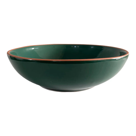 Vintage 1990s Dansk Deep Green Large Serving Pasta Bowl Ceramic Platter