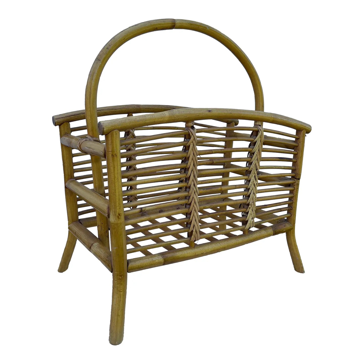 Vintage Boho Bamboo Magazine Rack