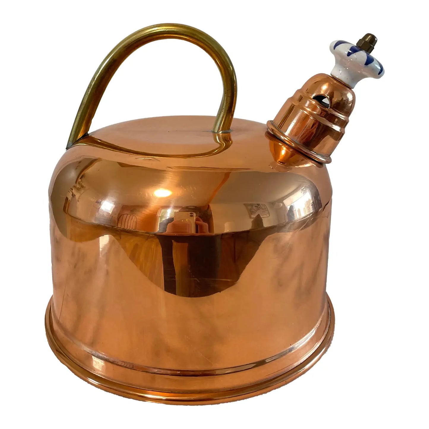 Vintage Copper Tea Kettle With Ceramic Whistle Bead