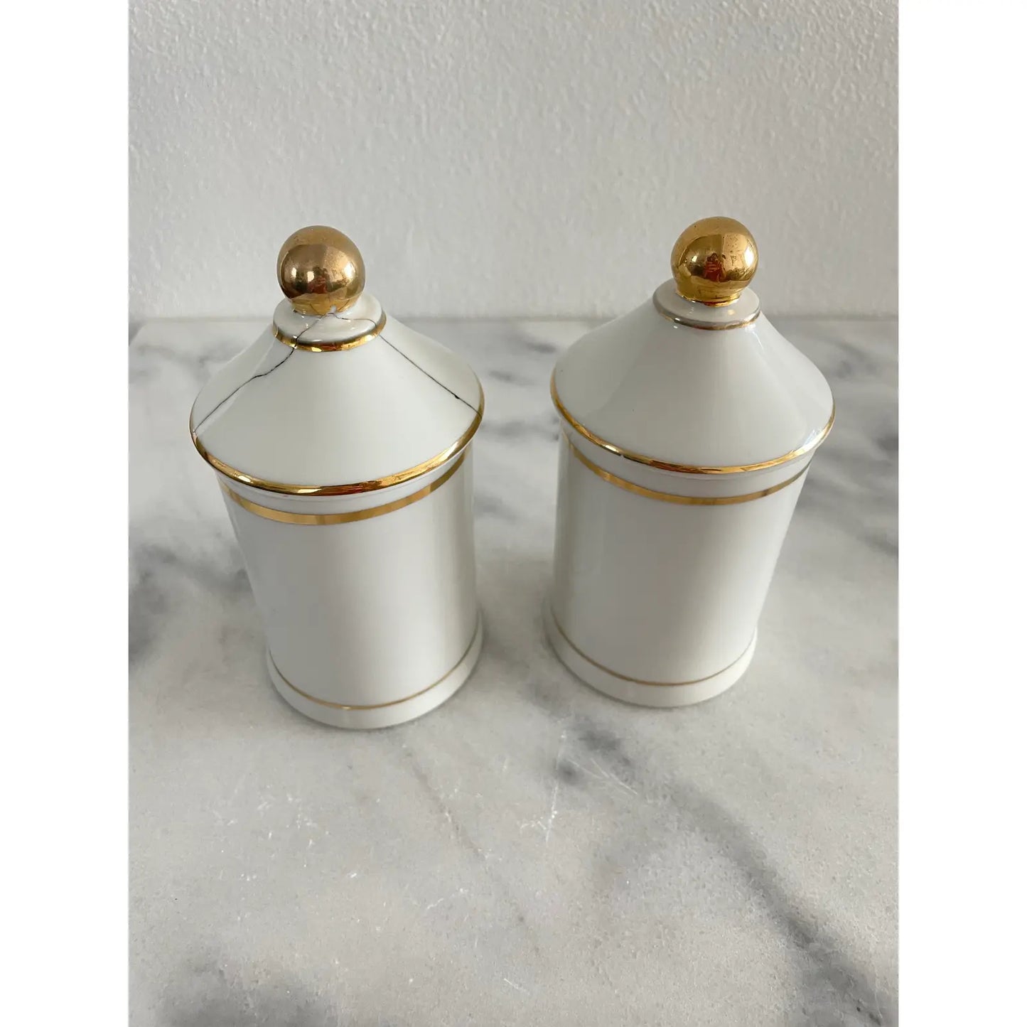 Vintage Freeman Lederman Designed by Lagardo Tackett Porcelain Apothecary Jars, Made in Japan - Opium & Marijuana