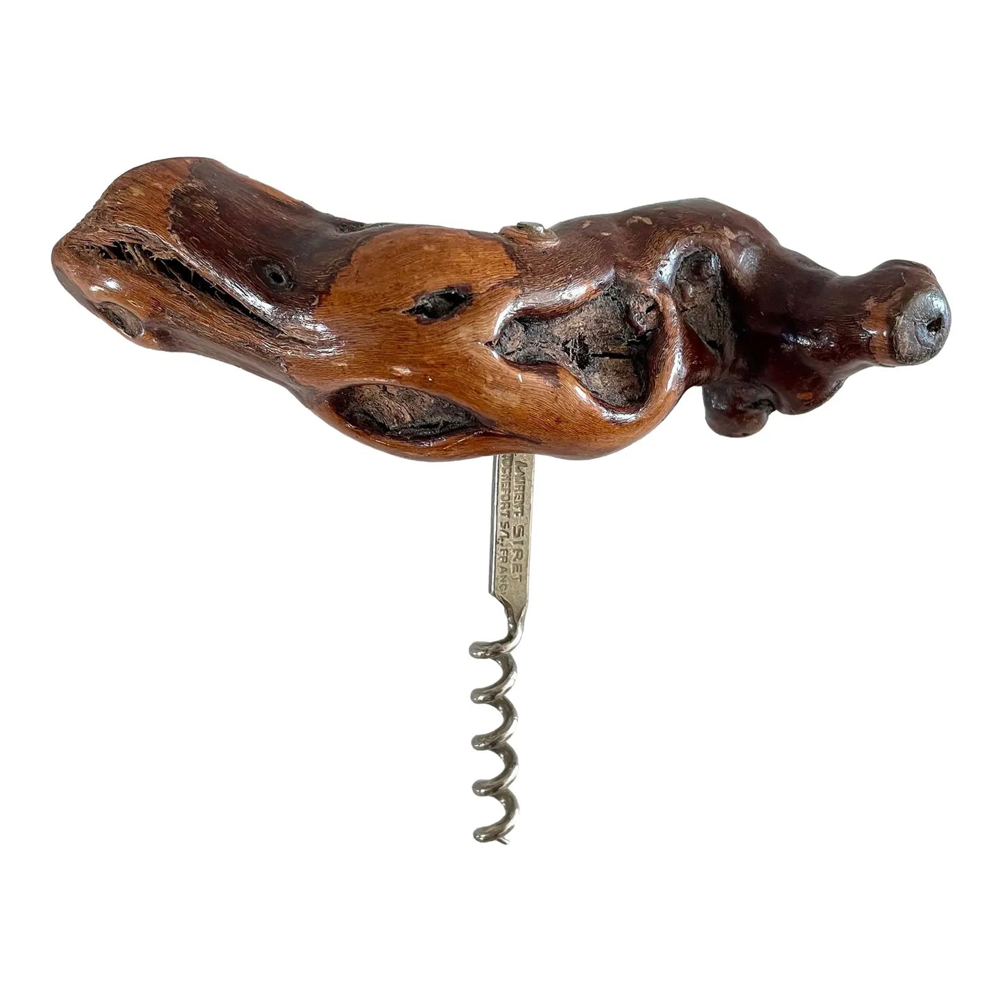 Vintage French Vine Wood Corkscrew Laurent Siret Rochefort Sur France