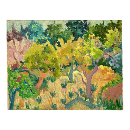 Vintage Impressionist Landscape Painting on Canvas