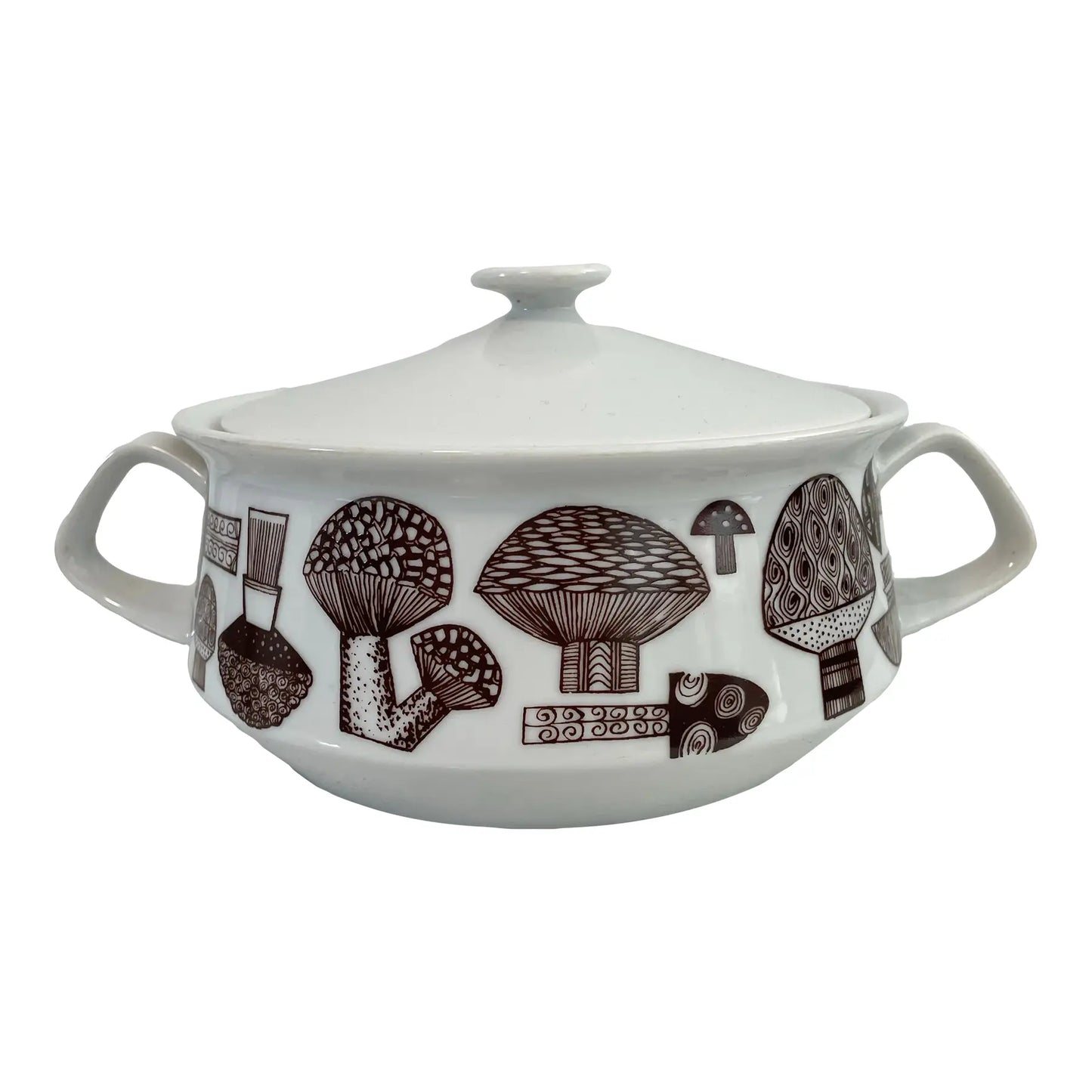 Vintage Kaj Franck Mushroom Casserole With Lid Porcelain Finland