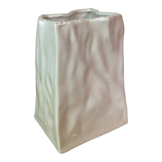 Vintage Mancer Italian Pop Art Ceramic Paper Bag Vase, Mc388