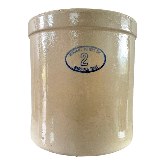 Vintage Marshall Pottery Two Gallon Fermenting Crock Farmhouse Country Storage Vessel