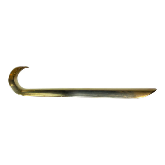 Vintage Solid Brass Long-Handled Shoehorn, India