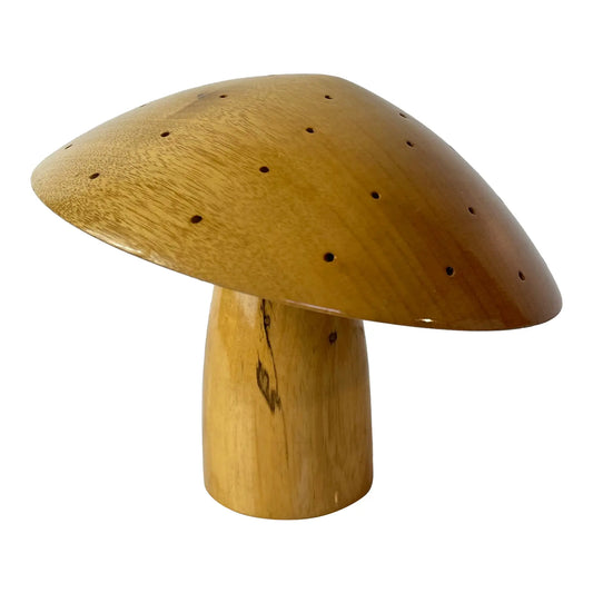 Vintage Oregon Myrtlewood Mushroom Sculpture — Zumwalt’s Myrtlewood, Bandon Or