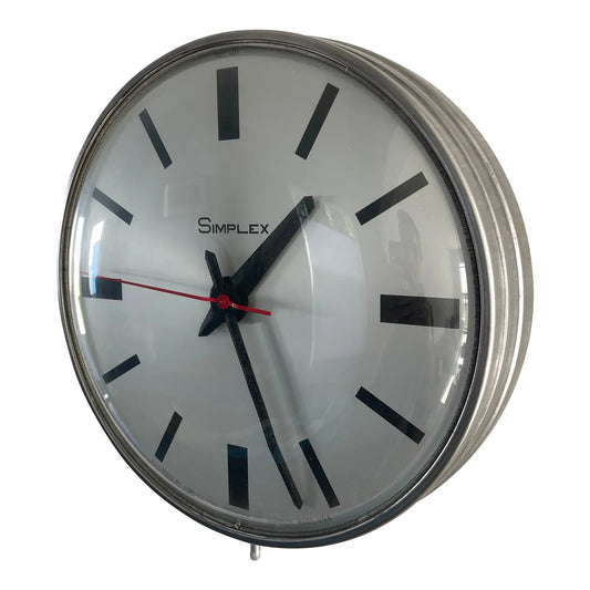 Vintage Simplex Industrial Plugged Wall Clock