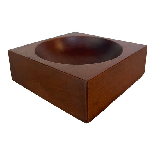 Vintage Studio Craft Modern Teak Cube Catchall / Vide-Poch