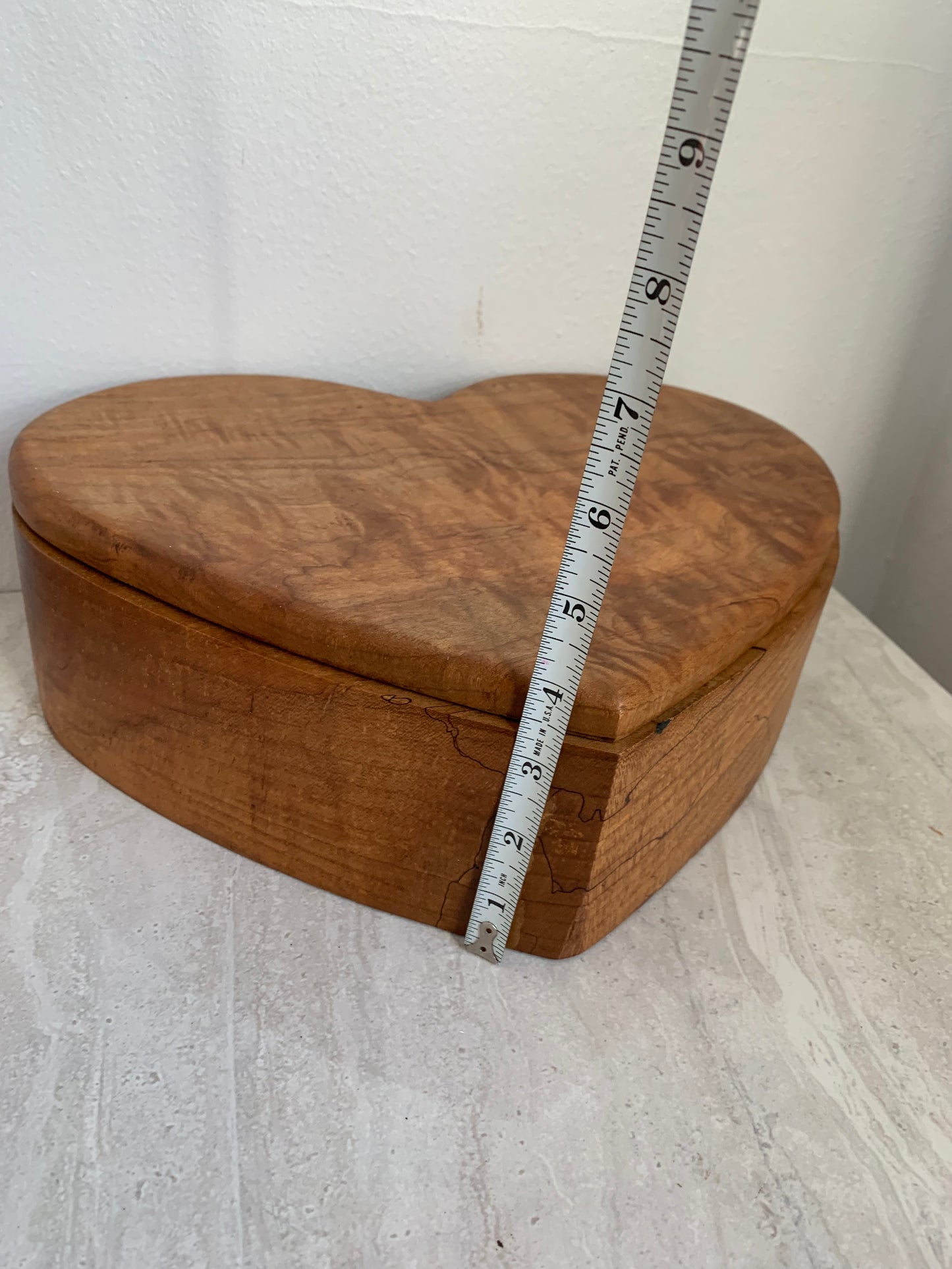 Handcrafted Exotic Wood Heart Shaped Box