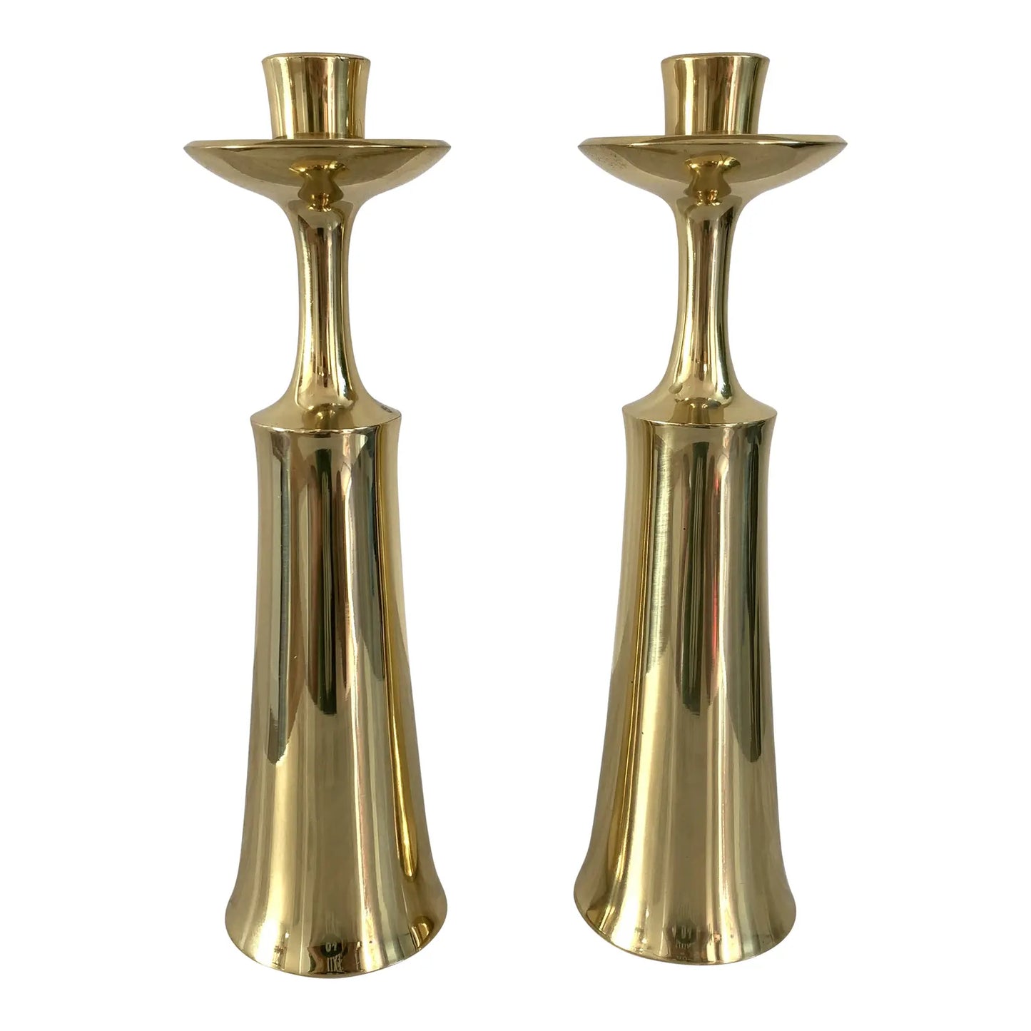 Dansk Danish Brass Candlesticks - a Pair