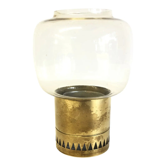 1960s Brass and Glass Candle Holder by Hans-Agne Jakobsson Markaryd, Sweden