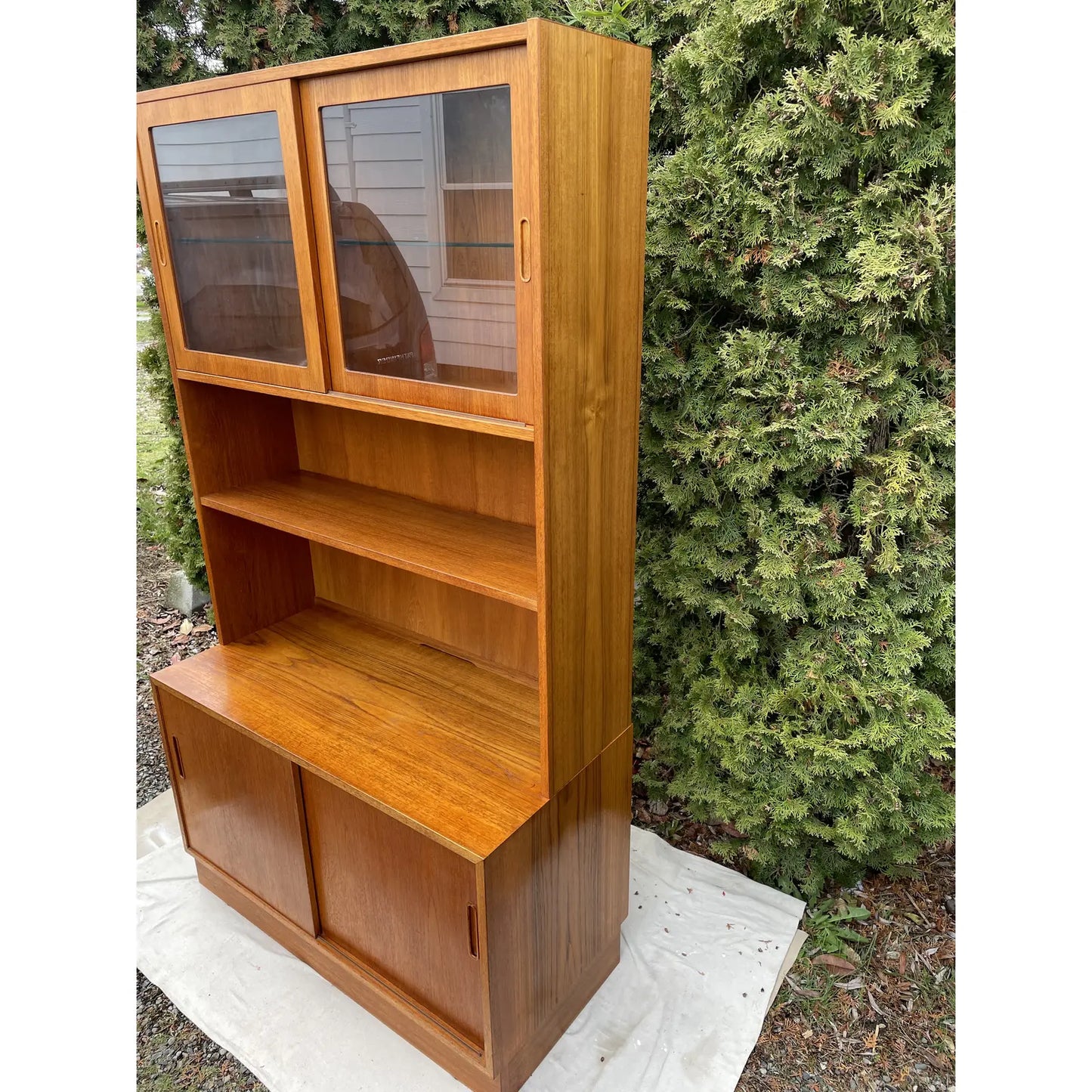 1960s Mid-Century Danish Modern Poul Hundevad Teak Buffet Hutch