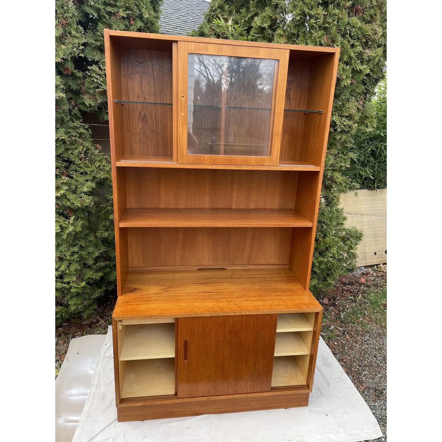 1960s Mid-Century Danish Modern Poul Hundevad Teak Buffet Hutch