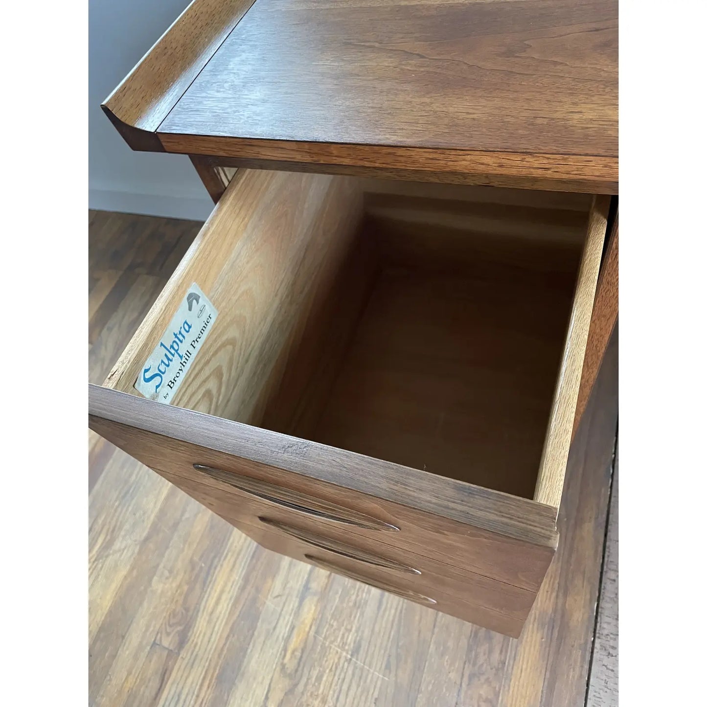 1960s Mid-Century Modern Broyhill Sculptra Walnut Executive Desk