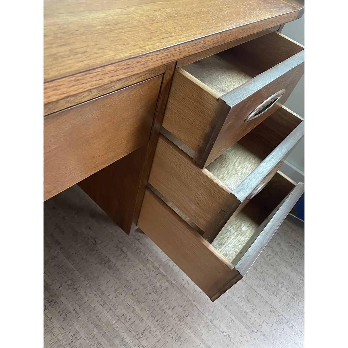 1960s Mid-Century Modern Broyhill Sculptra Walnut Executive Desk