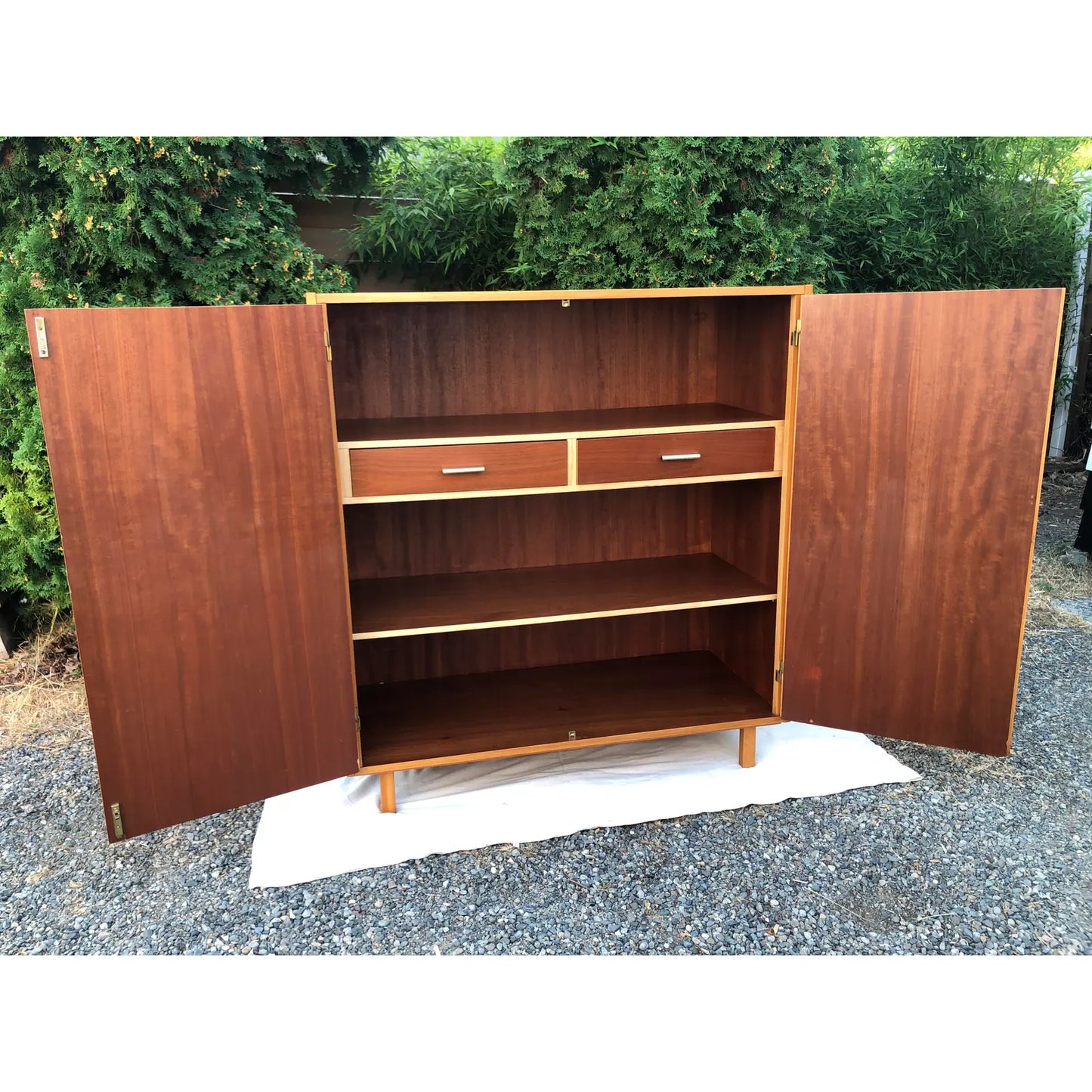 1960s Mid-Century Modern Oak Two-Door Cabinet