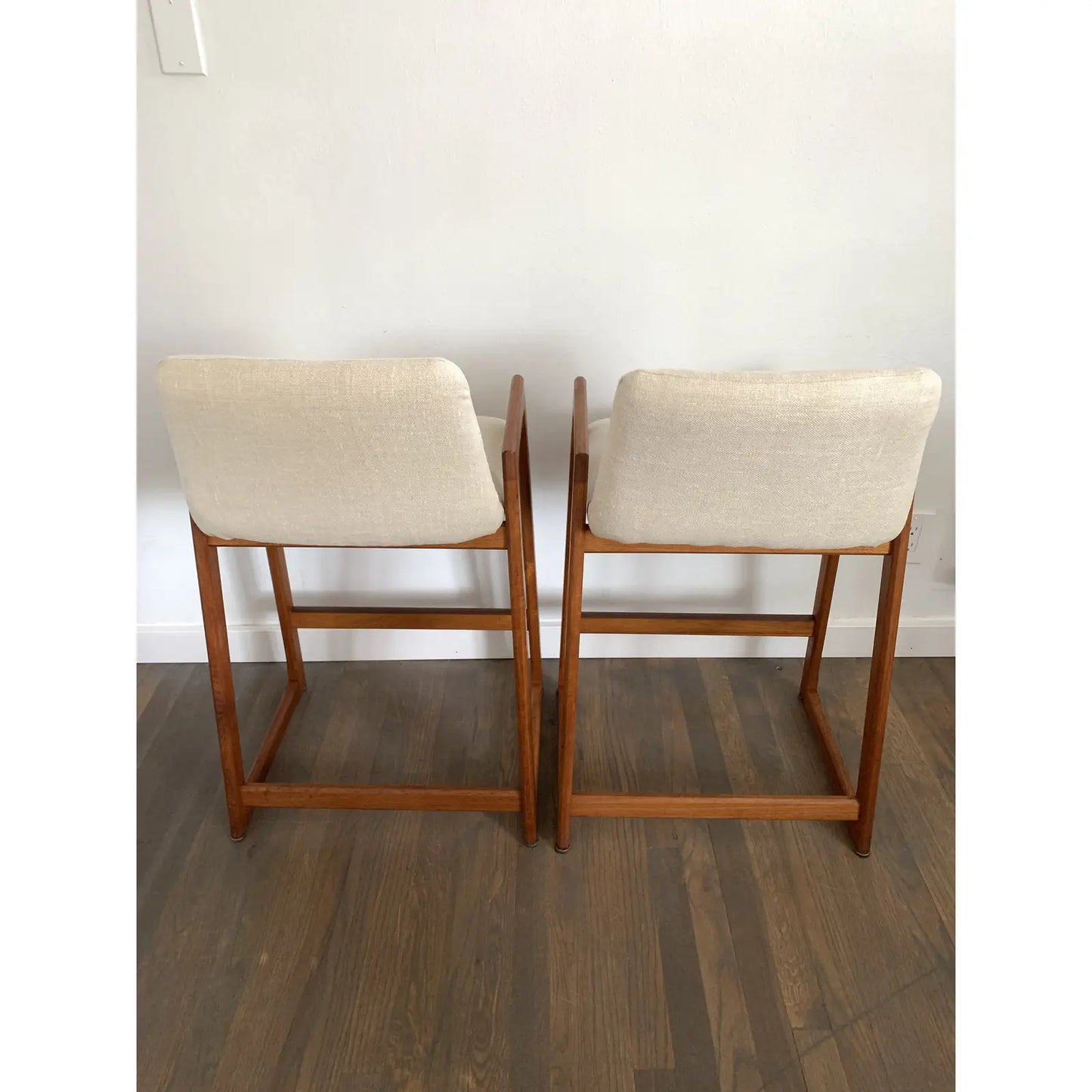 1960s Vintage Danish Modern Teak Barstools - a Pair