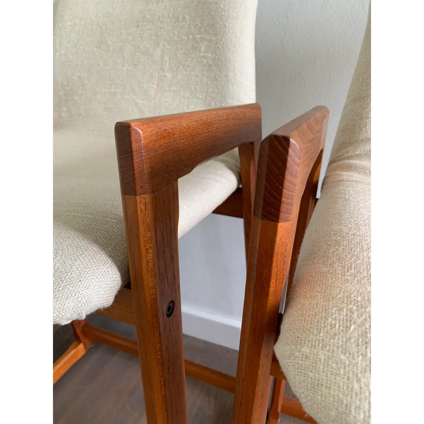 1960s Vintage Danish Modern Teak Barstools - a Pair