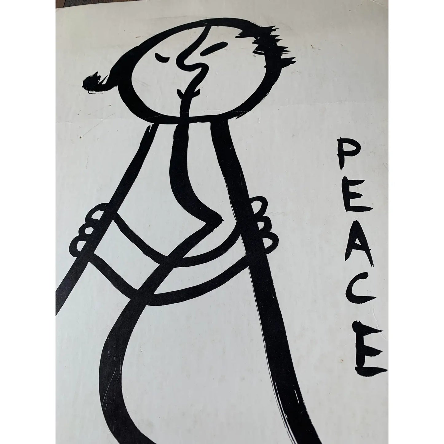 1970s "Peace" Boho Chic Abstract Figurative Poster