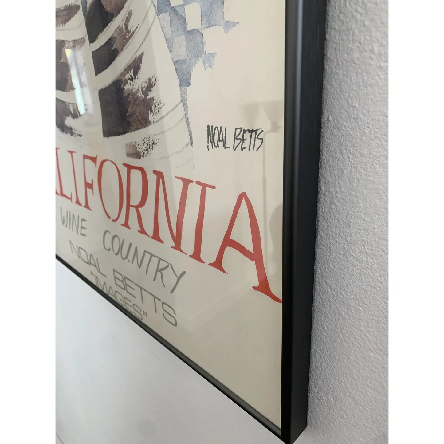 1980s Noal Betts California Wine Country Lithograph Poster, Framed